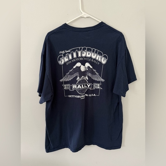 VTG Gettysburg Bike Rally Eagle Graphic T-shirt Wildlife Navy Blue Size L XL 🦅 - Picture 5 of 7